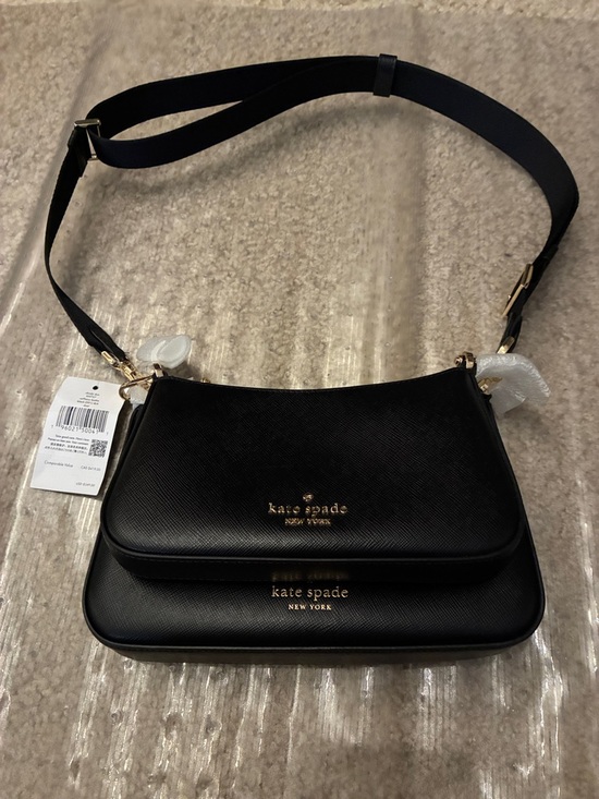 kate spade Handbags - Kate Spade New York Black Leather Shoulder Bag NWT Gold Hardware $349 Retail